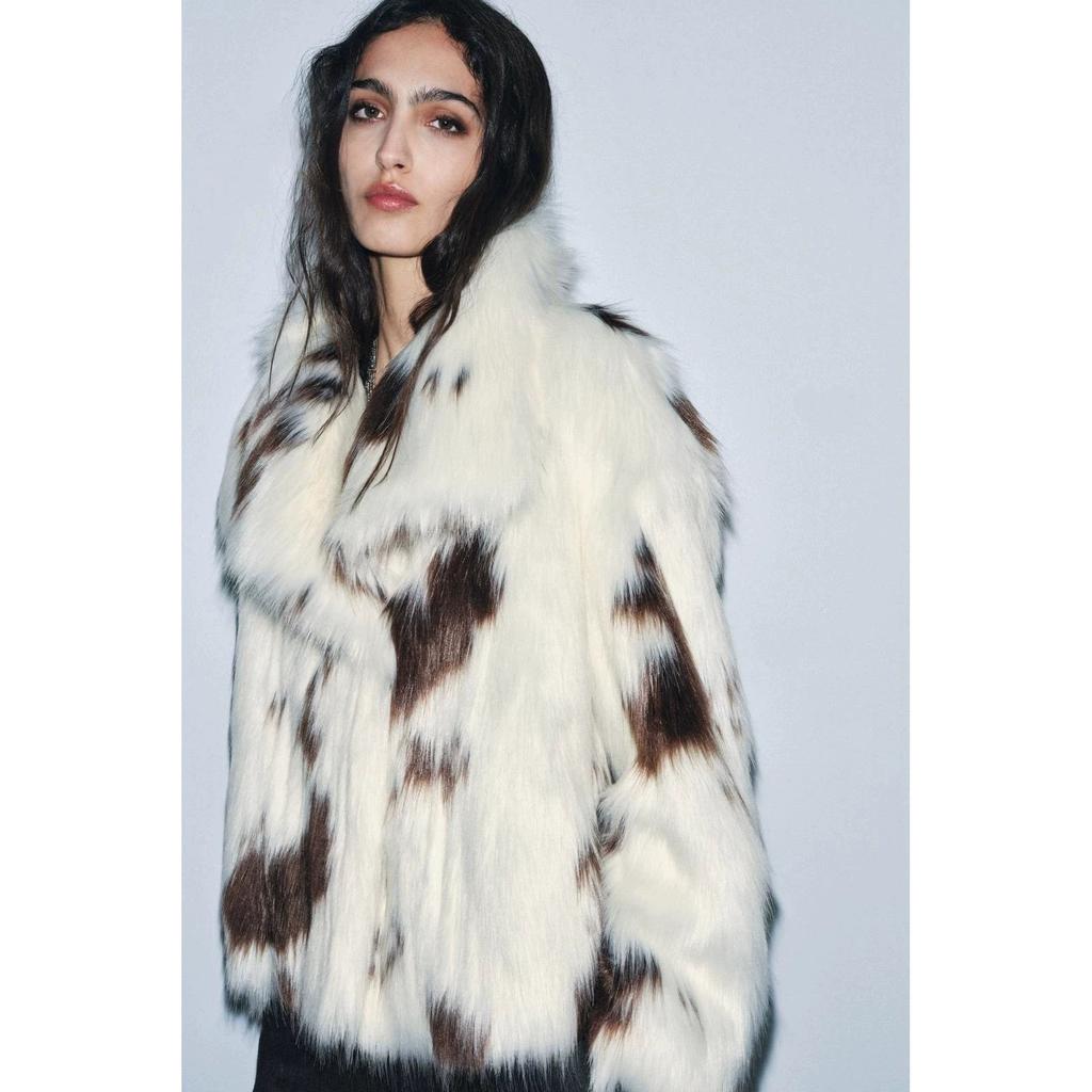 European and American style winter new imitation fur coat simple leopard print top women's versatile fashion jacket