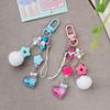 UV-Plated Luminous Korean Heart Bow Keychain Charm