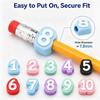 50pcs Reusable Numbered Pencil Toppers Silicone Numbered Pencil Caps  Students Teachers Organization