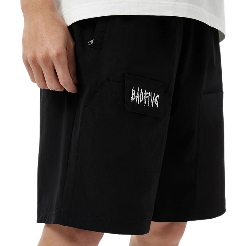 Li-Ning Badfive Deceptive Tactics Solid Color Letter Embroidery Loose Casual Shorts Men Bottoms Black AKSS377-2