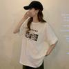Coreano estate casual t-shirt larga donna streetwear harajuku lettera stampa manica corta t-shirt donna y2k top vestiti vintage