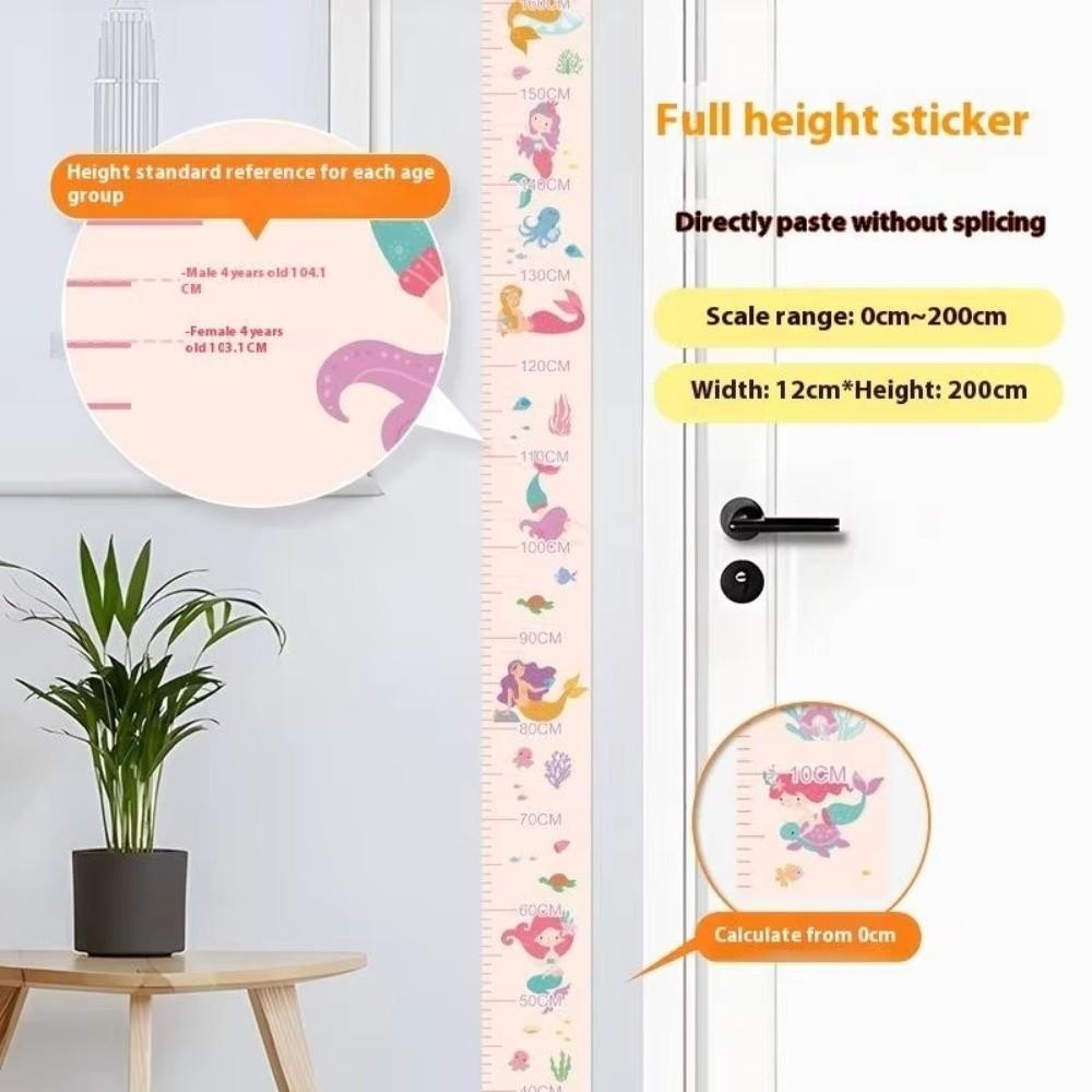 2M Height Child Growth Chart Waterproof Height Measuring Tape Height Measurement Sticker Home Use