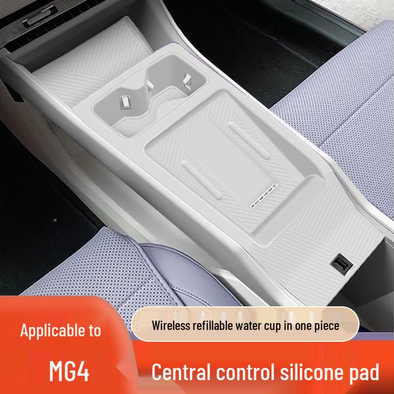 MG4 Central Control Silicone Pad with Wireless Charging and Cup Holder, Fits 26 Models
