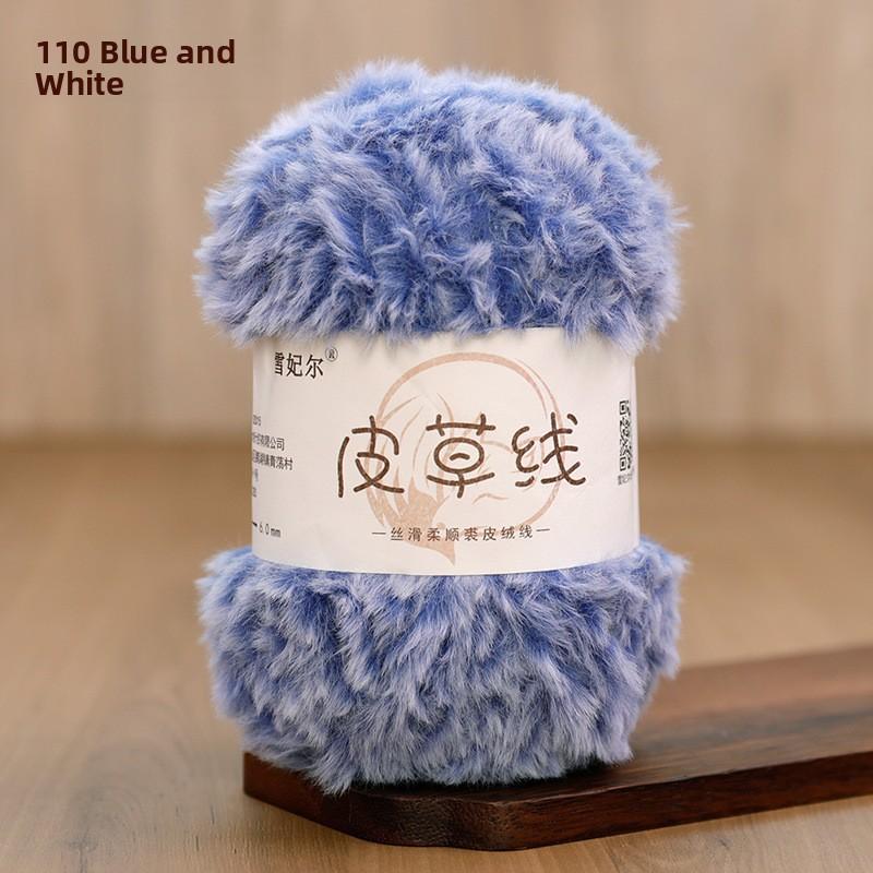 Hand Knitted Fur Yarn Long Hair Hat Scarf DIY Wool Yarn Simulation Fur Crt Material Autumn Faion Accories