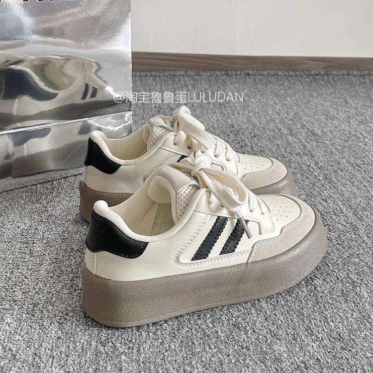 Thick-soled heightening little white shoes women's 2025 spring and summer new retro soft baseplate shoes casual versatile sports moral training shoes