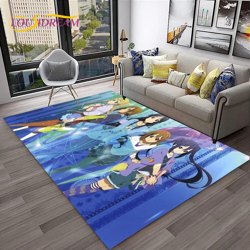Cute Lolita K-ON Kawaii Girls Cartoon Carpet Rug for Home Living Room Bedroom Sofa Doormat Decor,kid Area Rug Non-slip Floor Mat