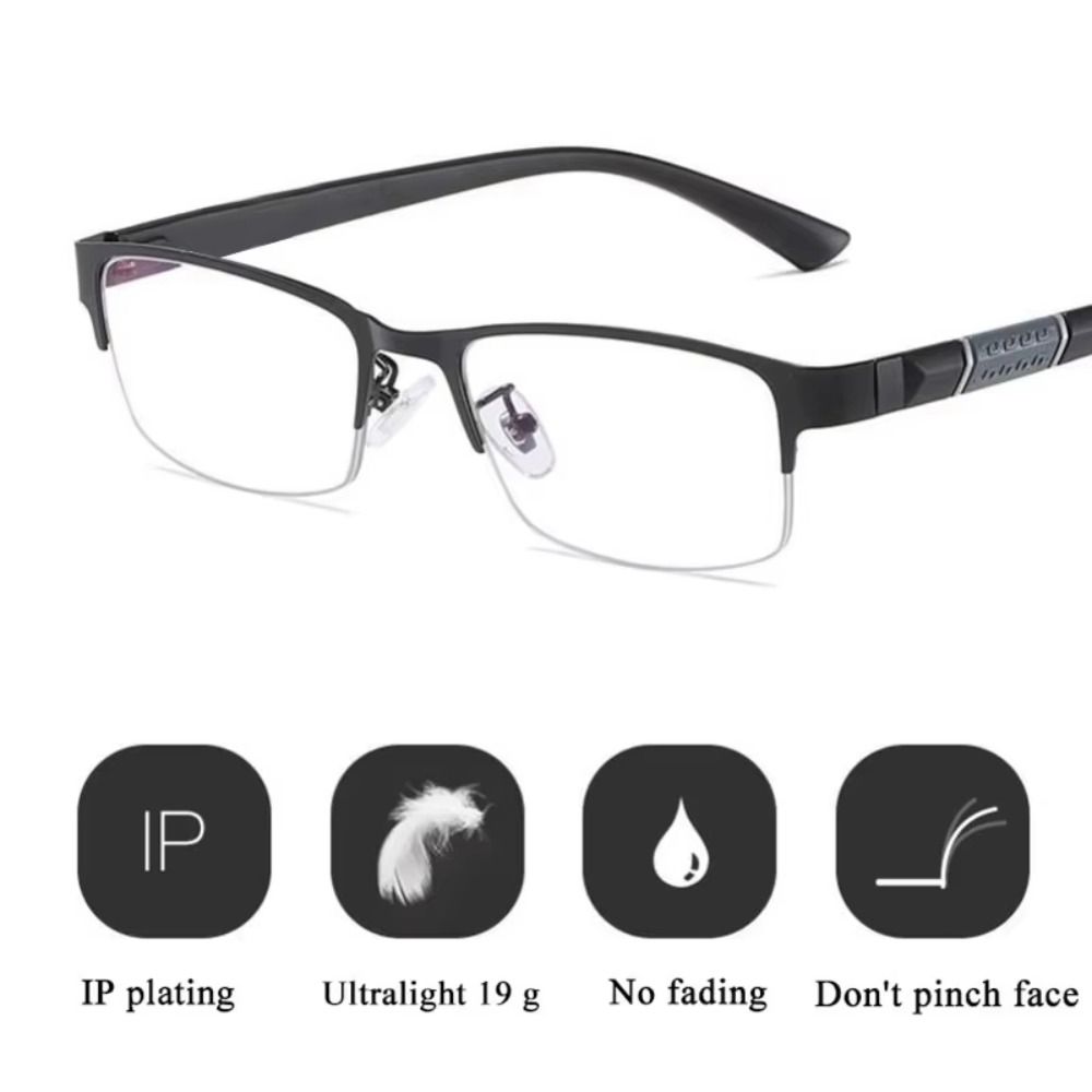 Strength: -0~-4.0x Photochromic Myopia Glasses Black+Blue Anti Eyestrain Reading Glasses Readers