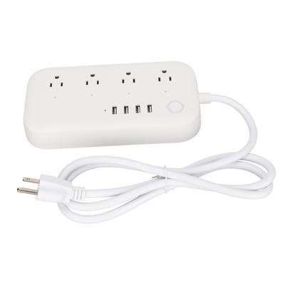 Smart Power Strip 4 AC Outlets 4 USB Ports Fast Charging On Off Timer ABS Safe Smart Surge Protector