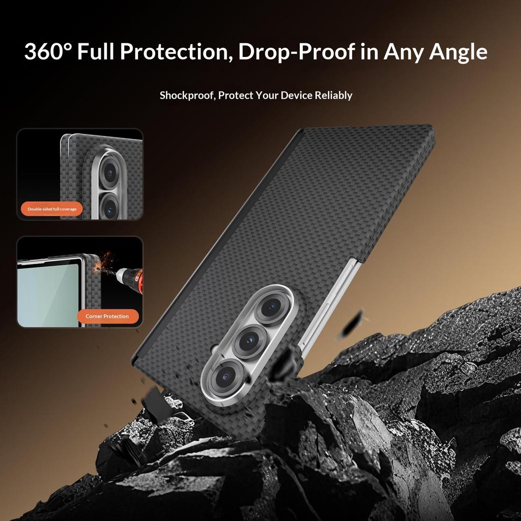 GKK For Samsung Galaxy Z Fold7 5G Case Texture Dual Axis PC Slim Phone Cover Magnetic Hinge Protection