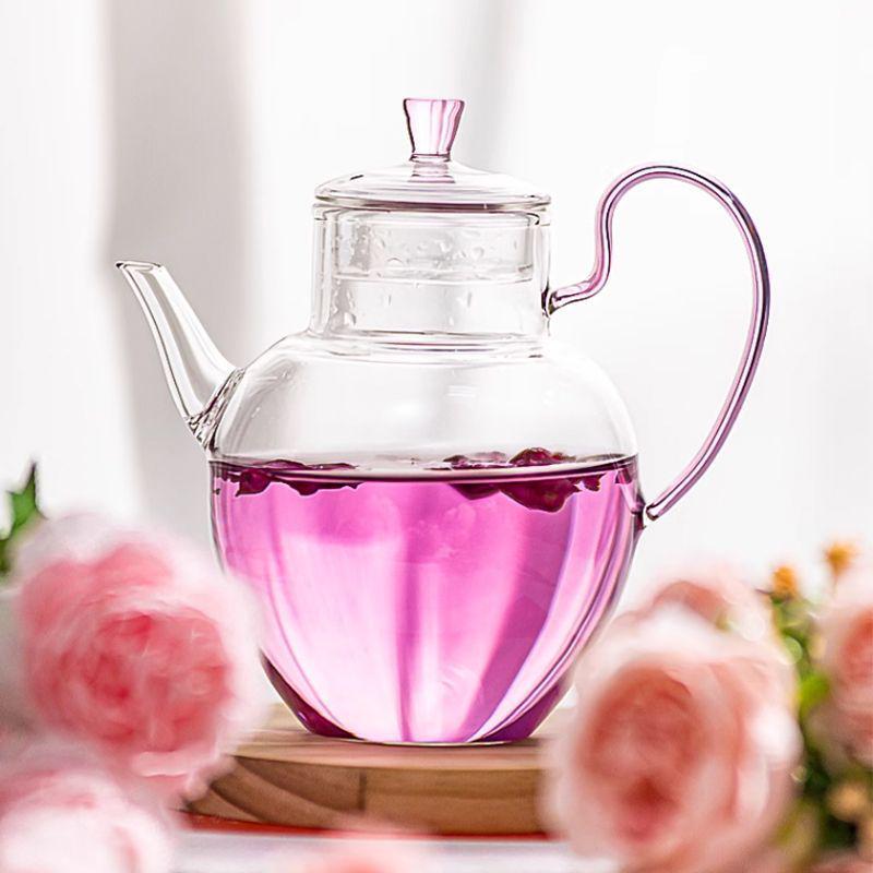 Song Dynasty Style Glass Tea Infuser Kettle - High Temp Resistant, Electric Ceramic Stove Compatible, Ideal for Boiling Green Tea. 700ml