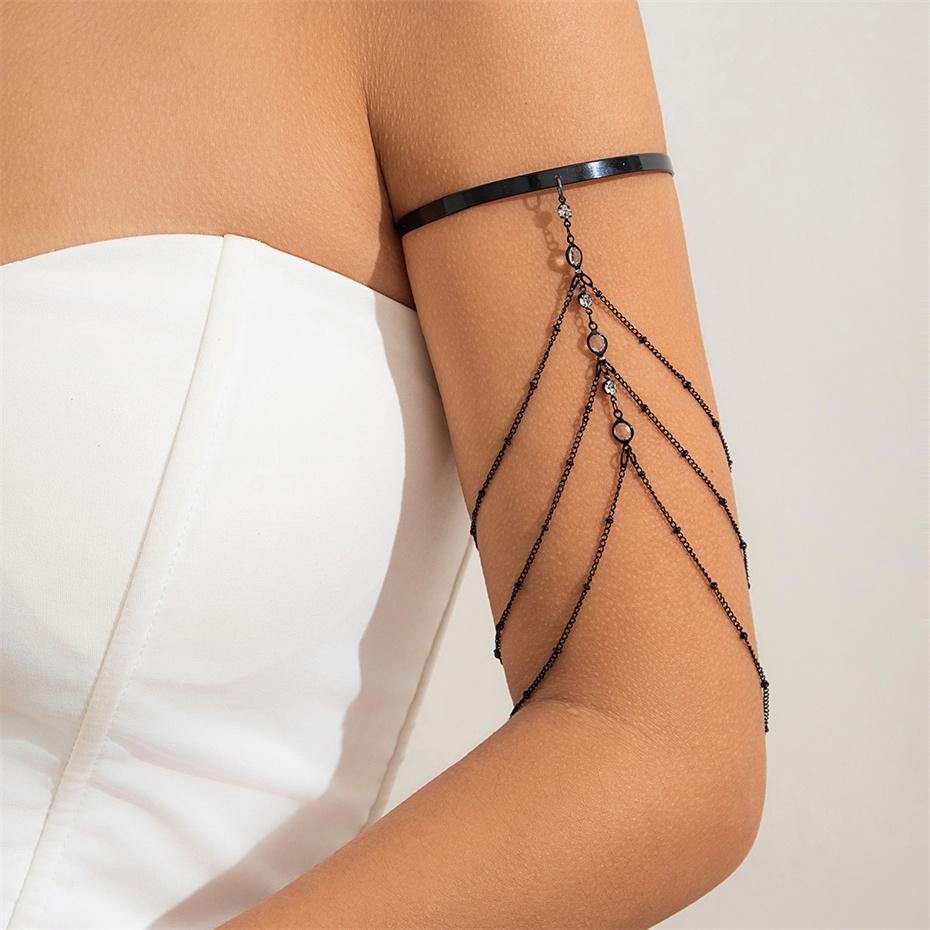 Ingemark 17 Styles Boho Crystal Pendant Cuff Open Bangles for Women Wed Bridal Goth Tassel Link Arm Bracelets Party Zircon Gift