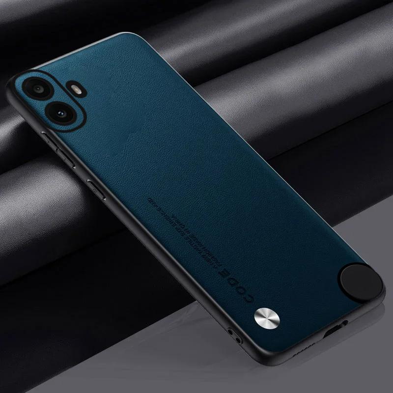 Obyčejné PU kožené pouzdro na telefon pro nic CMF Phone 1 CMFPhone1 Matný silikonový nárazník nárazuvzdorný zadní kryt For Nothing Phone 2A 1