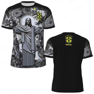 Brazil Jesus Special Edition Football Shirt T-shirt 2025 Summer New Fashion Sports T-shirt Men's and Women's Training Shirt Top