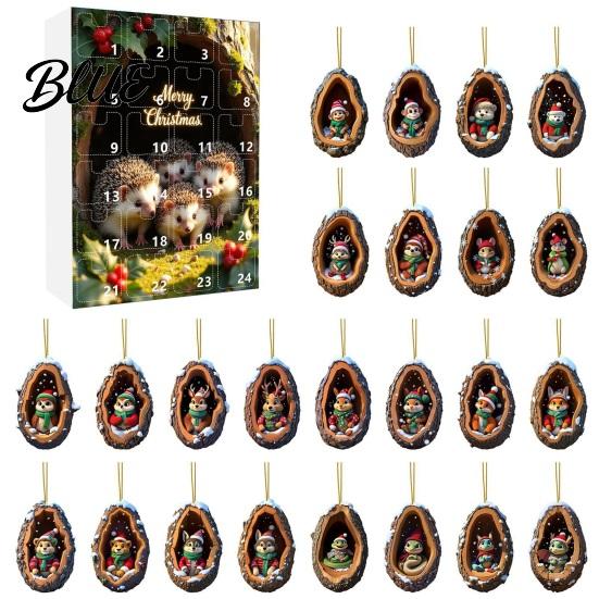 Christmas Stocking Stuffers Animal Tree Day Countdown Calendar 24 2026 Advent Box with Acrylic Decorative