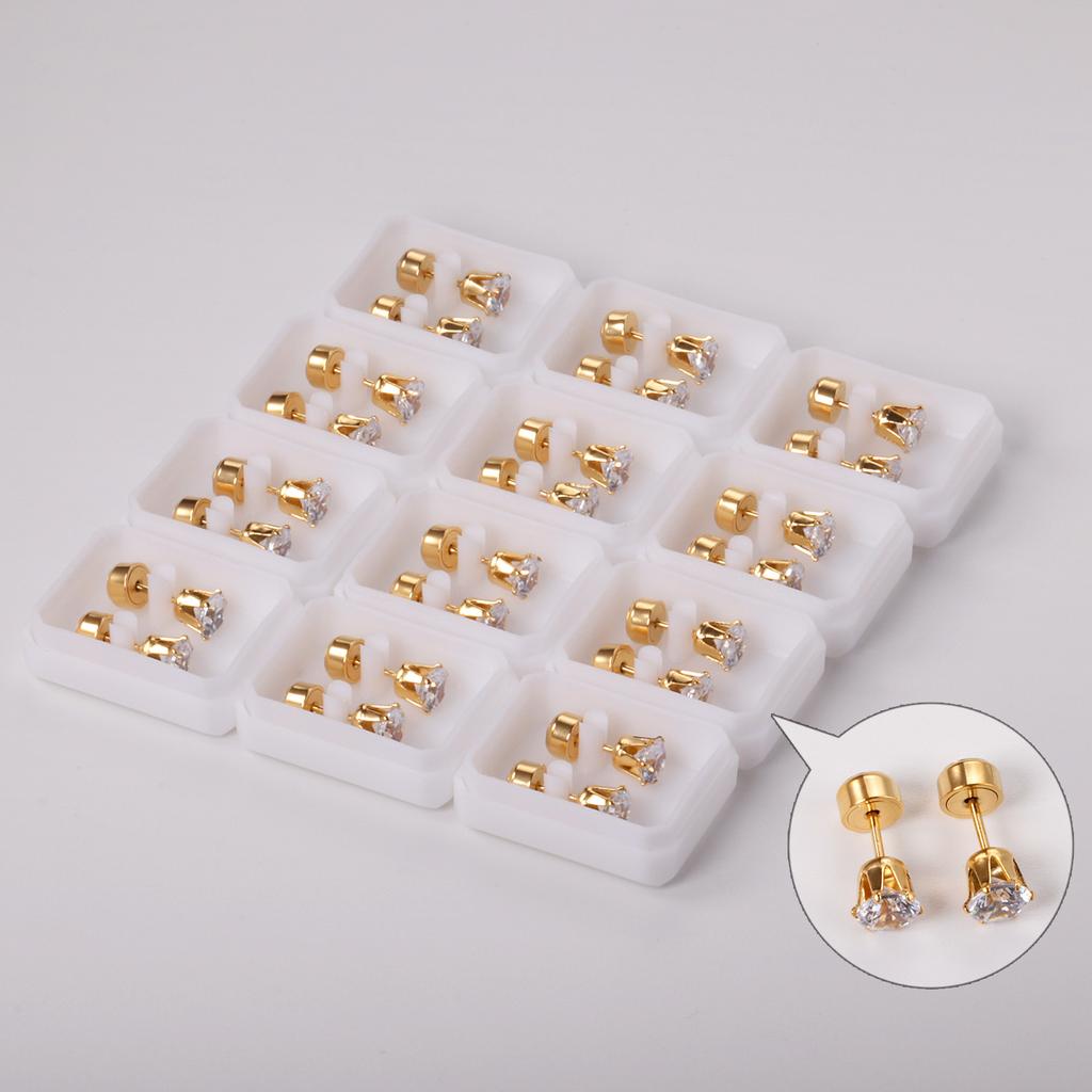 Spiral Twist Lock Ear Cartilage Studs Delicate Small Earrings Push Back Ear Jewelry for Women