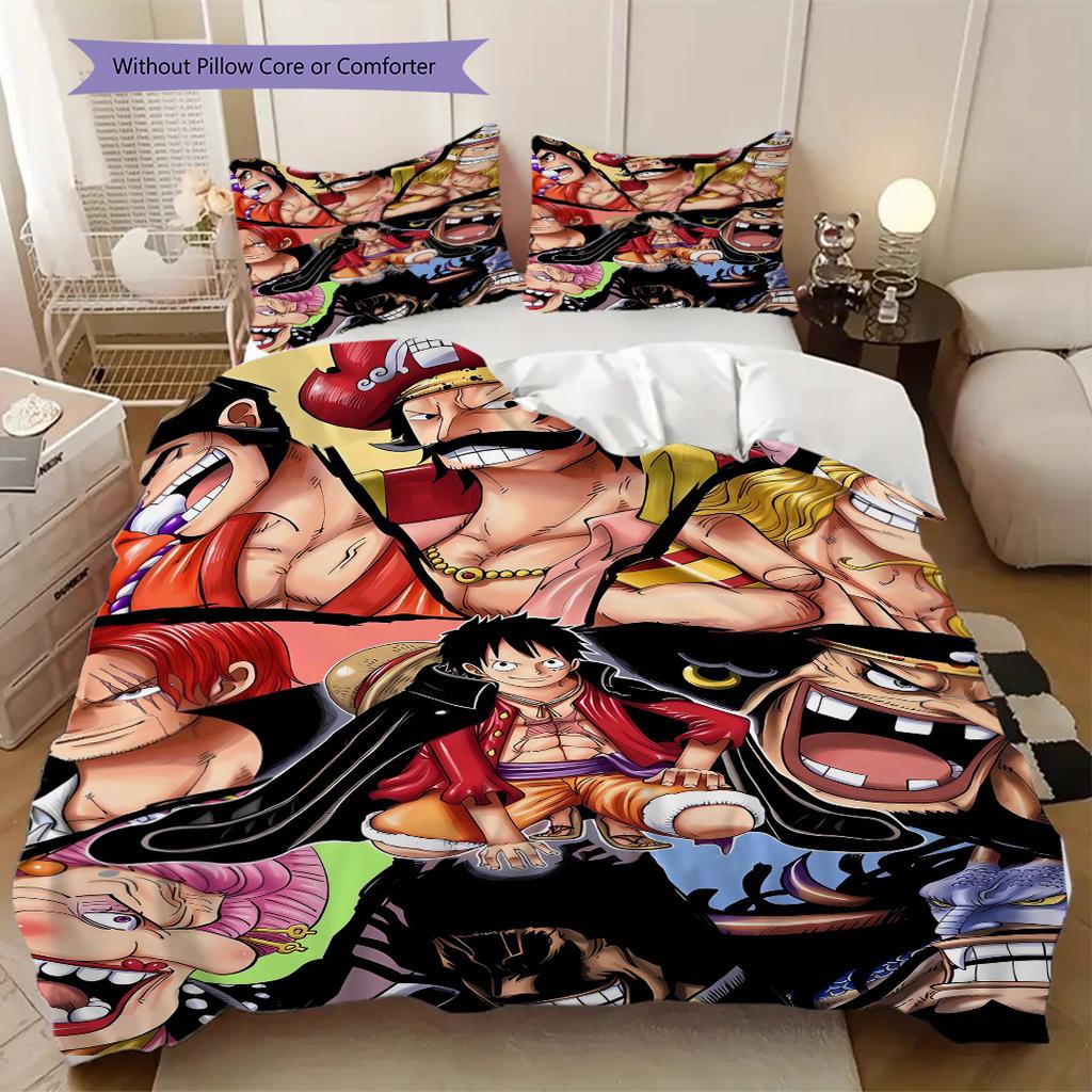 One Piece Anime Puzzle Soft Comfortable Duvet Cover, Children's Bedding Set Gift, Various Sizes Available LXR156