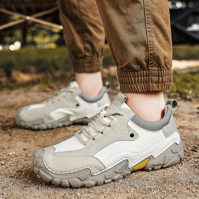 Handmade Split Leather Men's Casual Shoes Outdoor Off-road Running Shoes Anti Slip and Comfortable Men's Running Shoes