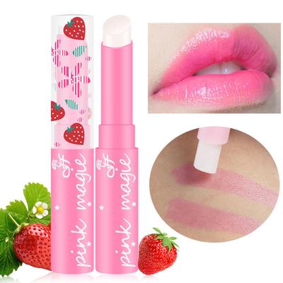Lip Balm Moisturizing Strawberry Temperature Change Color Nude Matte Lipstick CosmeticMakeup