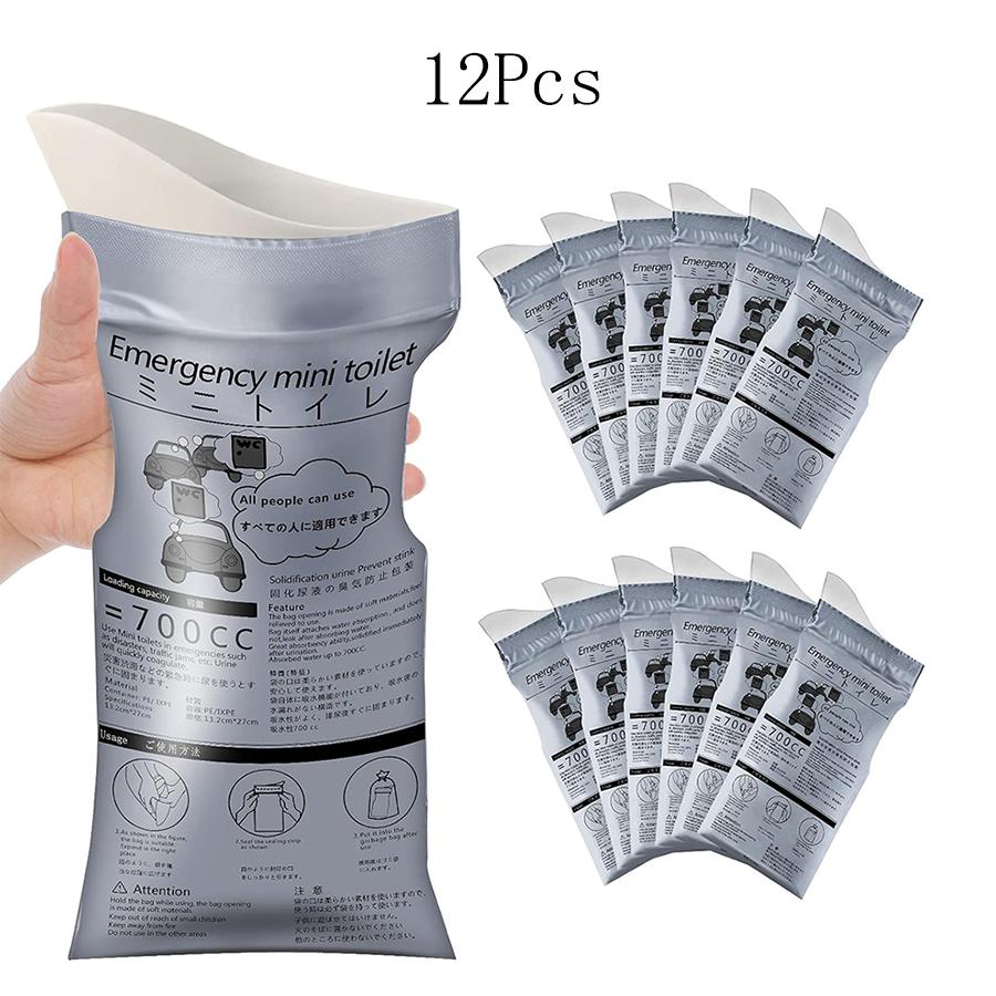 Outdoor Emergency Urine Bags 700ml (1/8/12/20 Pack) - Portable Disposable Toilet for Camping, Travel, Traffic Jam - Unisex
