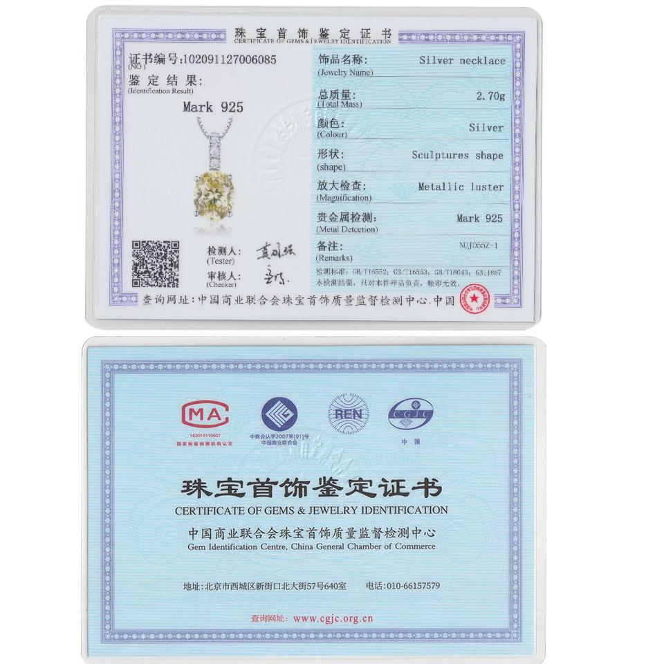 Umcho Luxus Vintage Oval Apfelgrün Zirkon Anhänger Halsketten für Frauen Marke Feine Hochzeit