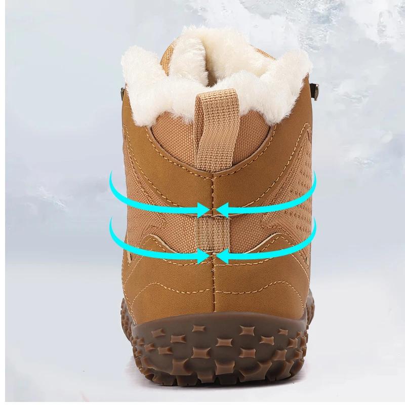 Neue Winter Herrenstiefel Wasserdichte Schneestiefel Outdoor Rutschfest Barfußstiefel Winter Warm Lässige Sneaker Plüsch Warme Baumwollschuhe