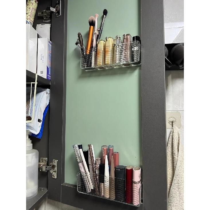 Multi-function Remote Control Storage Box Wall-mounted Punch-free Home Mobile Storage Shelf Transparent Acrylic Shelfs Cup Holders 5
