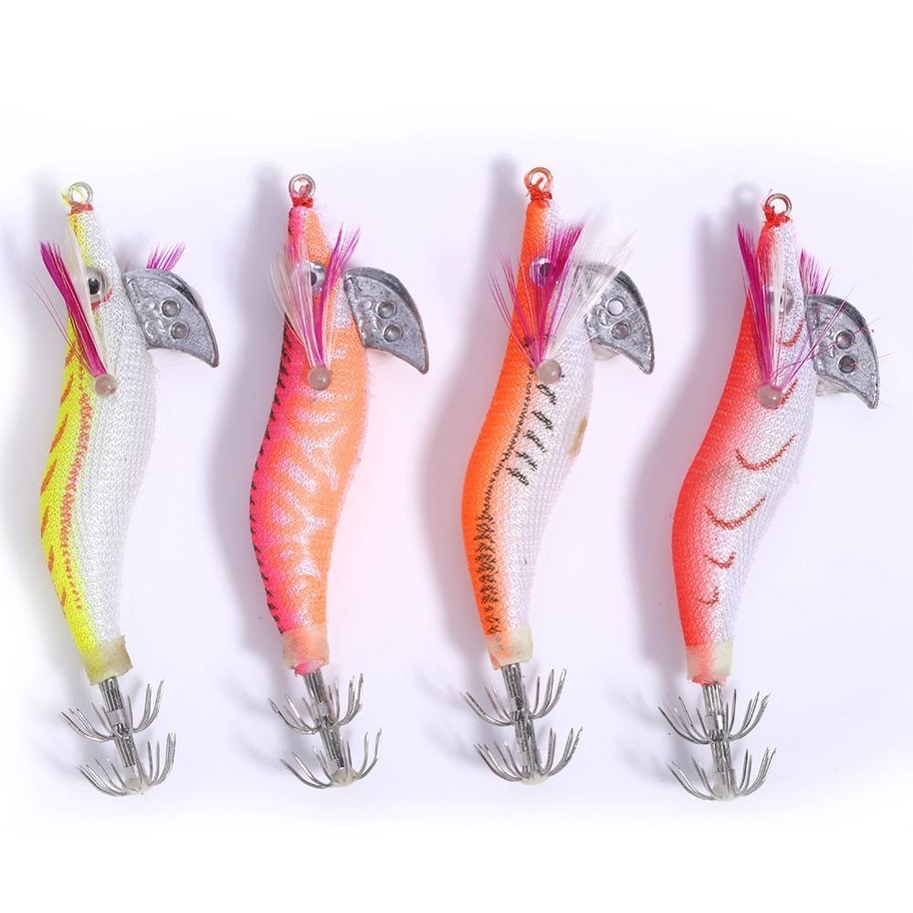 4Pcs Glow Shrimp Jig Multicolor Fishing Lures Durable Luminous Bait  Dawn Fishing