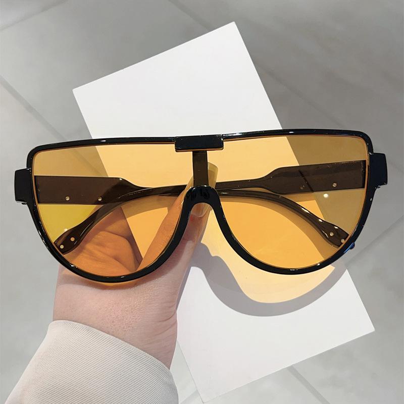 Luxury Brand Designer Half Frame Oversized Sunglasses Women For Men Vintage Fashion Sun Glasses Trendy Punk One Piece Shades