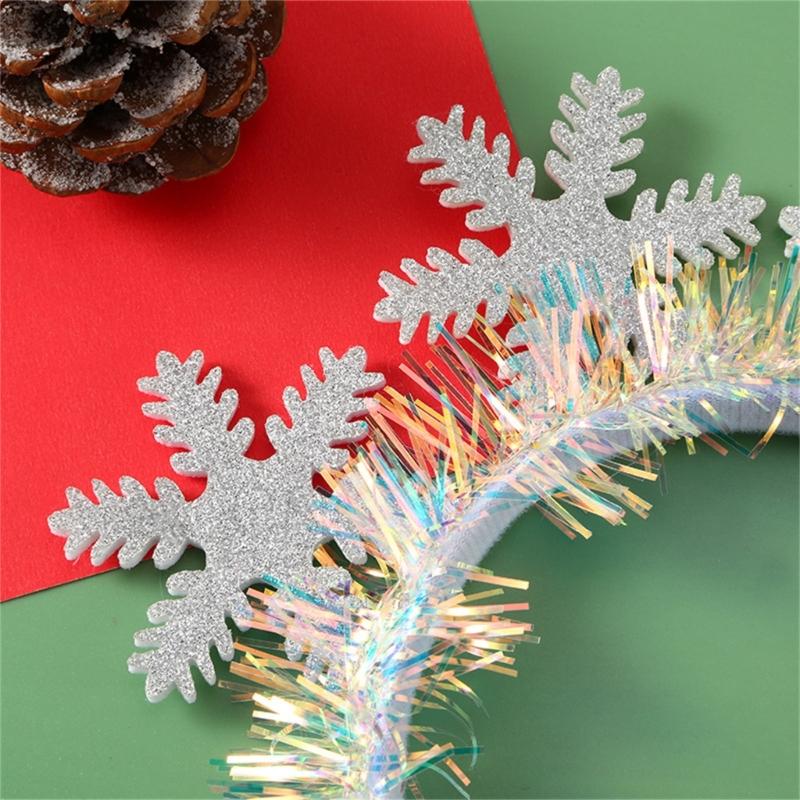 Flashing Christmas Headband with Built-in LED Light New Year Headgear Festive Hair Accessories for Holiday Parties