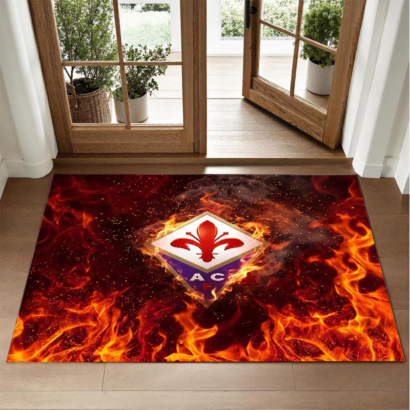 Fiorentina FC Design Crystal Velvet Rug Soft Decorative Mat for Bedroom Entrance