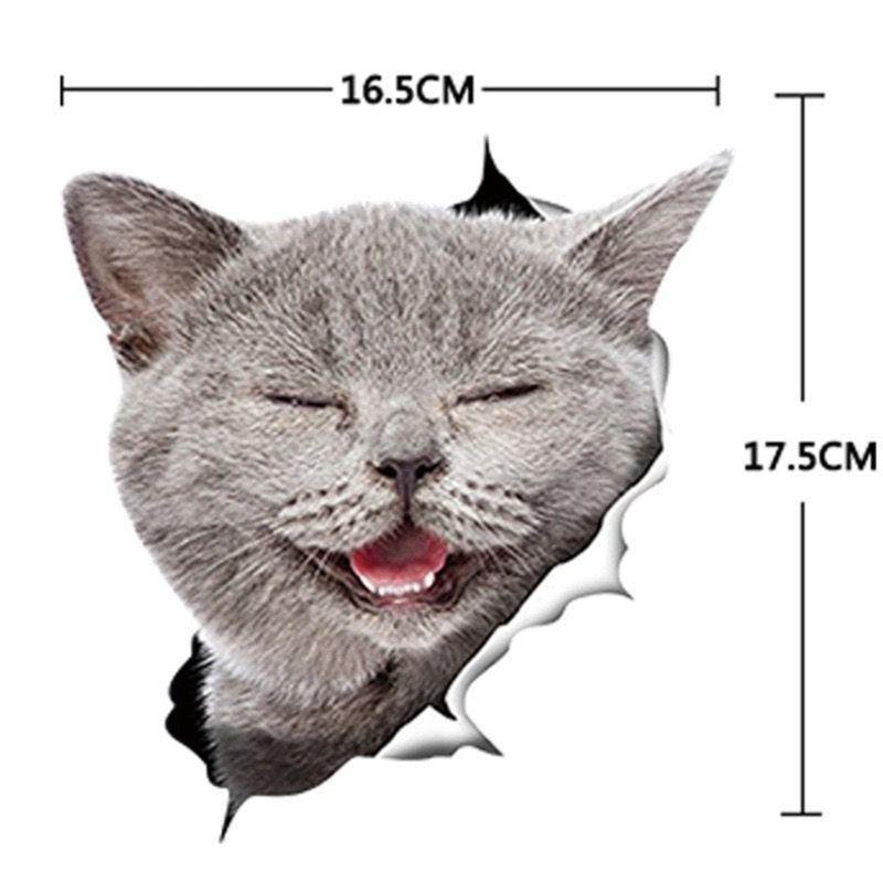 Simulation Creative Personality Cute Cat Car Stickers Animal Car Decoration Car Body Glass Rear Decoration Covering Scratches