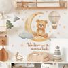 Self-adhesive Removable Wall Stickers Cute Bear Hot Air Balloon Stars Moon for Kids Room Bedroom Home Decor