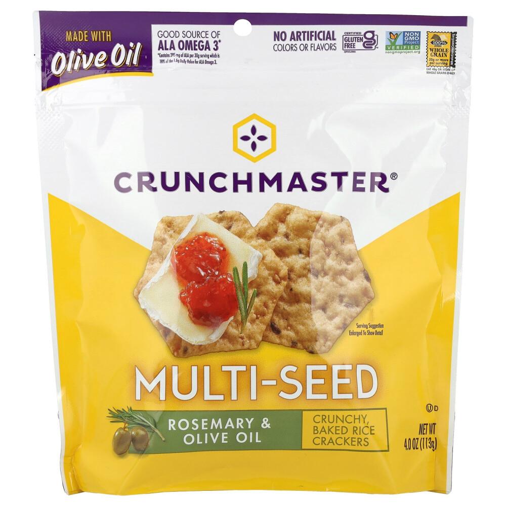 iHerb Multi-Seed Crunchy Baked Rice Crackers with Rosemary & Olive Oil, 113g (4oz)