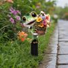 Yousheng Cartoon Frog Garden Stake, 2D Acrylic Cute Frog Garden Decoration, Waterproof Outdoor Yard Art Stake for Lawn Flower Bed Planter