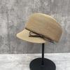 New Daughter Wind Leather Strip Bow Straw Equestrian Hat Women's Summer Sunshade Cap Casual Versatile Knight Hat