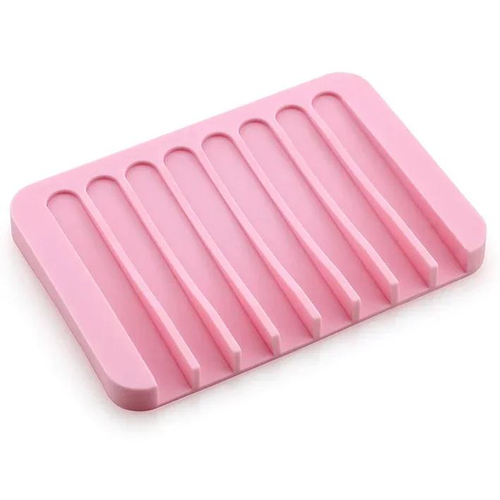 Colorful Silicone Soap Dish and Draining Organizer – No Installation Required, Perfect for Bathroom Accessories