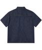 LAUGHER [Summer][Non-Fade] Two-Pocket Denim Work Shirt Short Sleeve - Deep Blue