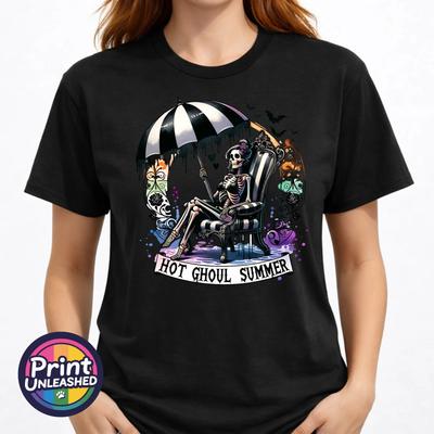 Hot Ghoul Summer T Shirt Gothic Skeleton Summer Tee Alternative Goth Holiday Top