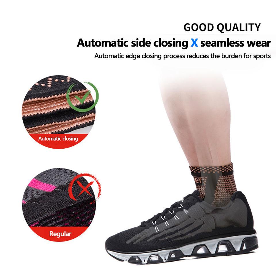 1Pcs Copper Fiber Ankle Guard Sweat Absorbing Breathable Nylon Knitted Copper Ions Warm Pressurized Support Men Women