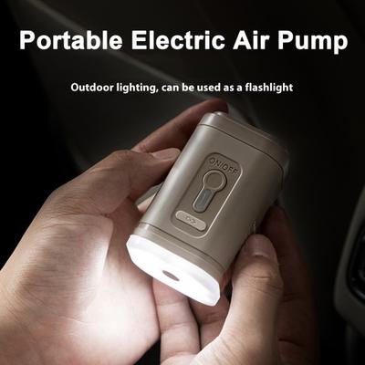Elektrická vzduchová pumpa s 5 tryskami Mini přenosný bezdrátový vzduchový kompresor USB nabíjení Nafukovací/vyfukovací pumpa se světlem