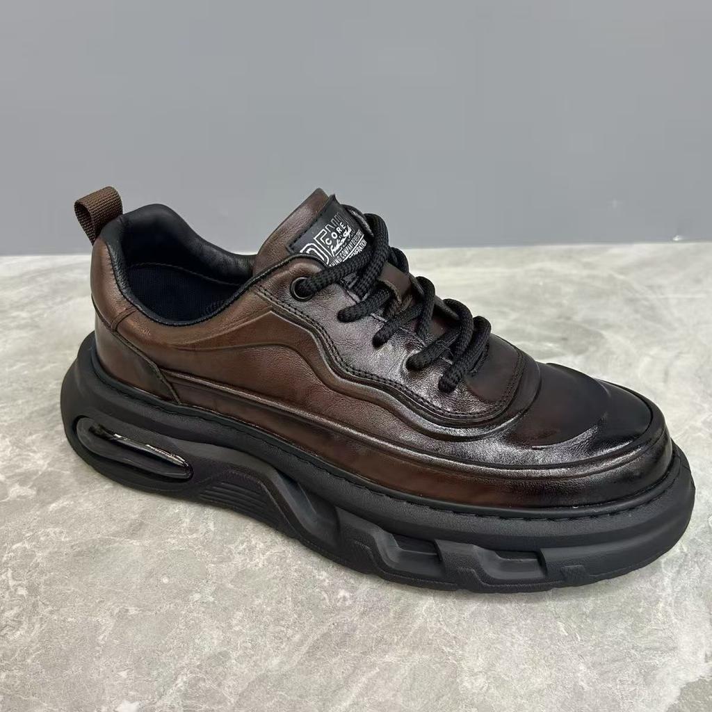 Autumn Winter Increase Platform Sneakers for Men Genuine Leather Casual Shoes Male Fashion Lace Designer Sports Board Shoes Man