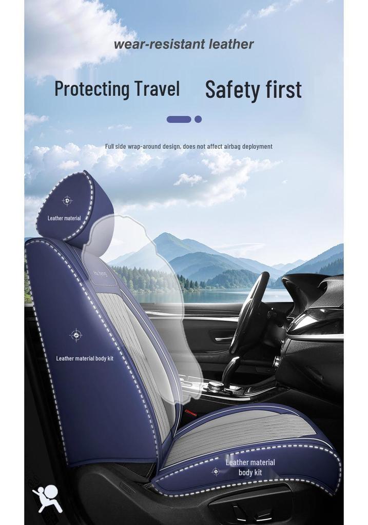 Four Seasons Universal PU Leather Car Seat Cover, Full Surround Cushion