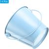 PATIKIL 4.7 Inch Colored Metal Buckets, 4 Pack Pencil Holder Buckets Round Metal Planter Pails Container with Handles for Classroom Crafts, Light