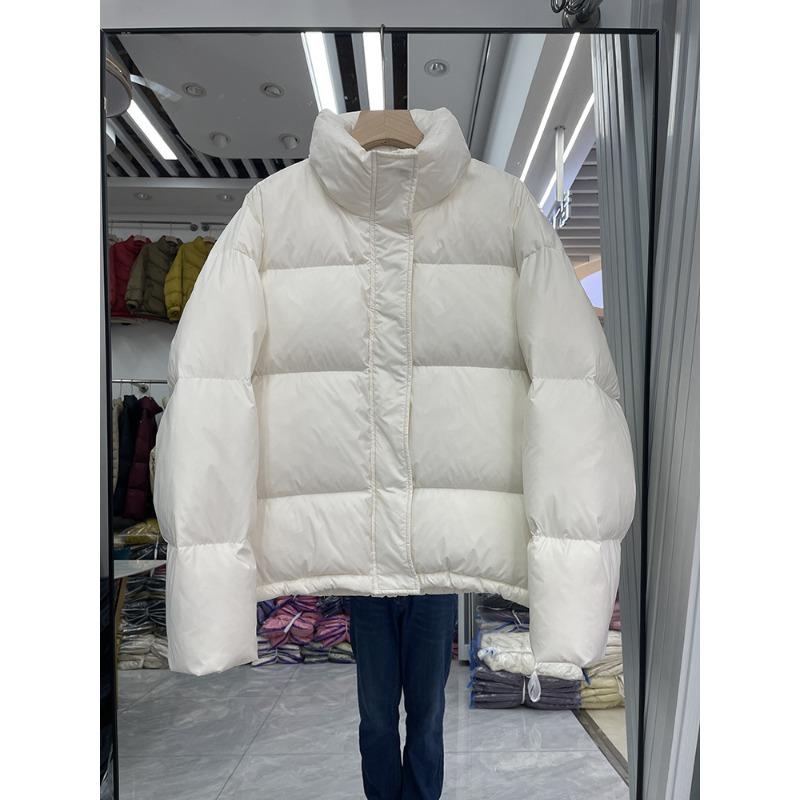 Thickened Short Down Jacket Women's Winter Simple Small Loose Stand-up Collar White Duck Down Bread Jacket