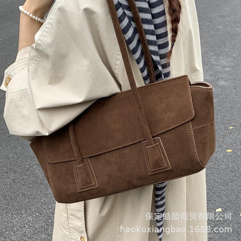 Suede Bag Women's 2025 New Trendy Autumn and Winter Large-capacity Tote Bag Commuter Shoulder Underarm Bag Handbag