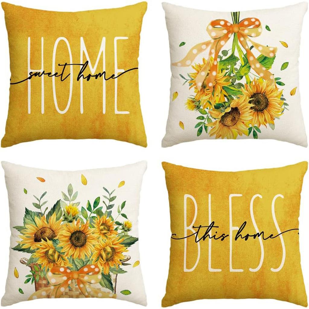 Flower, Bird, Elk, Flower Pillow Cover, Creative Pastoral Style Print, Sofa Bedroom Cushion Pillow Cover