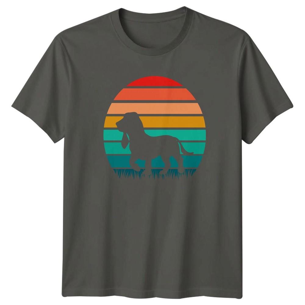Basset Hound Retro Sunset TShirt Basset Hound Dog Lover S