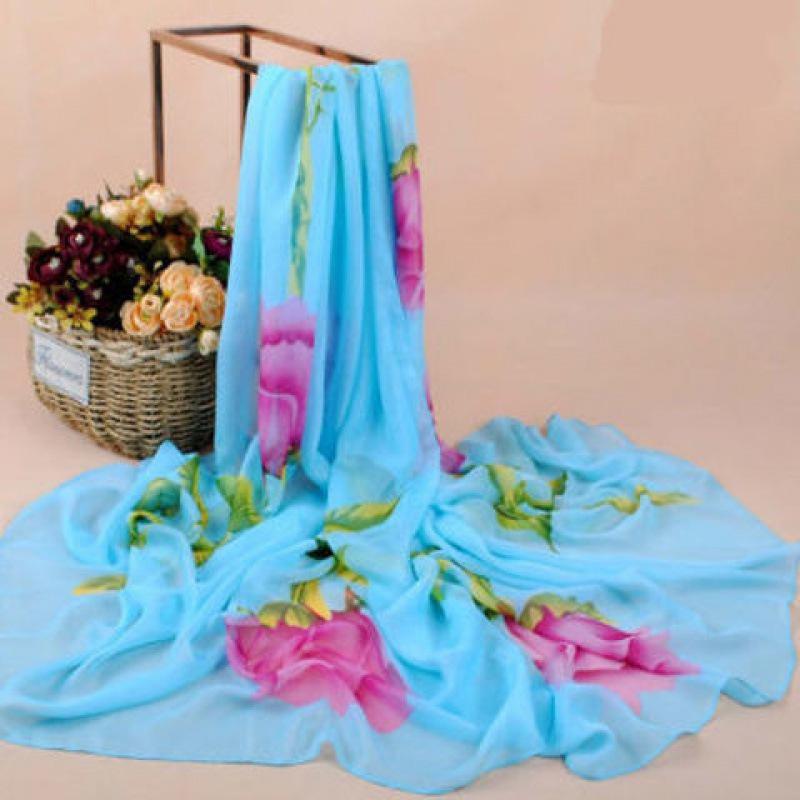 Women's Lightweight Silk Scarf - Spring/Fall Sun Protection, Extra Large Beach Towel & Dance Wrap