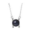 Necklace - Pearls & Colors - 2C - AAA+ Freshwater Cultured Pearl - Black - 925 Sterling Silver - 42 Cm