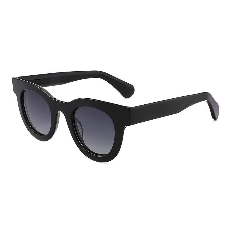 

2026 Fashion Round Sunglasses Women UV Protection Handmade Acetate Thick Frame Shades Outdoor Travel Driving Man UV400 Eyewear as picture